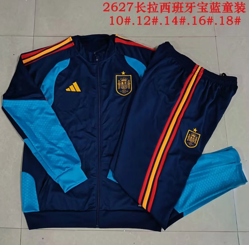 Kids Spain 25/26 Tracksuit - Dark Blue/Blue